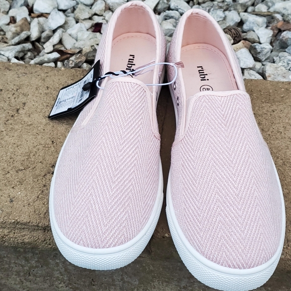 Pink Canvas Slip On Shoes - Picture 2 of 6